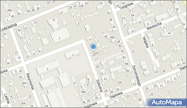 Białobrzegi, Szkolna, 15A, mapa Białobrzegi