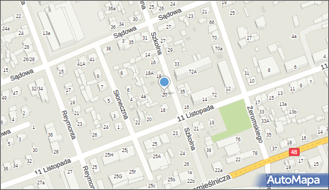 Białobrzegi, Szkolna, 20, mapa Białobrzegi