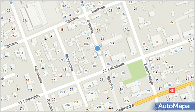 Białobrzegi, Szkolna, 20a, mapa Białobrzegi