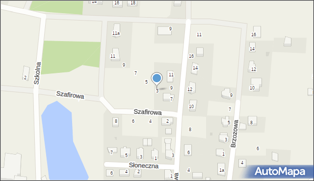Biały Kościół, Szafirowa, 3, mapa Biały Kościół