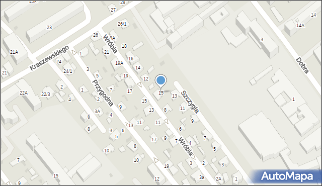 Białystok, Szczygla, 15, mapa Białegostoku