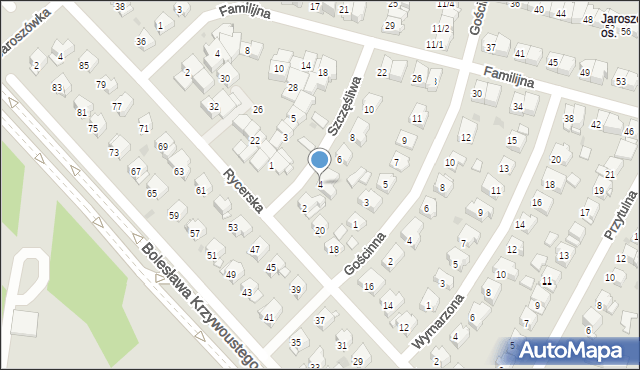 Białystok, Szczęśliwa, 4, mapa Białegostoku