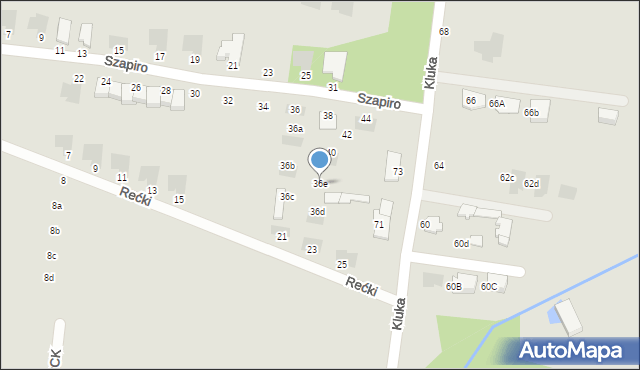 Białystok, Szapiro Jakuba, 36e, mapa Białegostoku