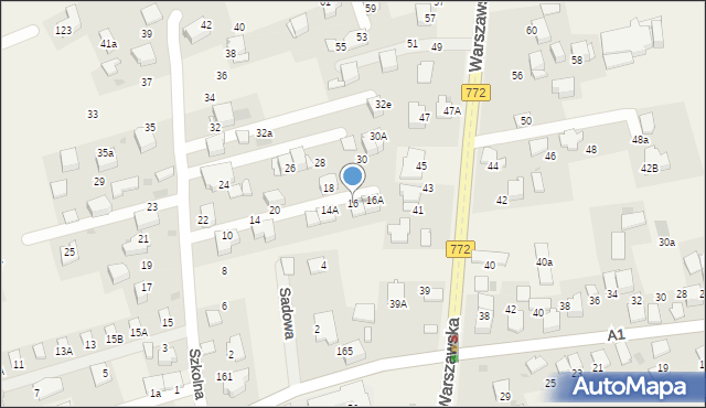 Bibice, Szkolna, 16, mapa Bibice