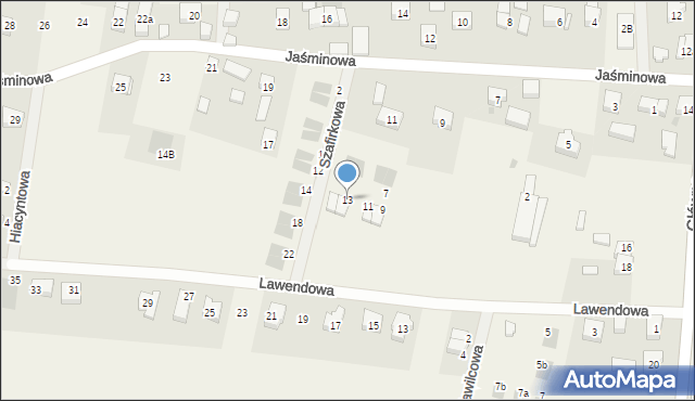Bielawa, Szafirkowa, 13, mapa Bielawa