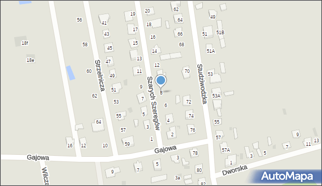 Bielsk Podlaski, Szarych Szeregów, 8, mapa Bielsk Podlaski