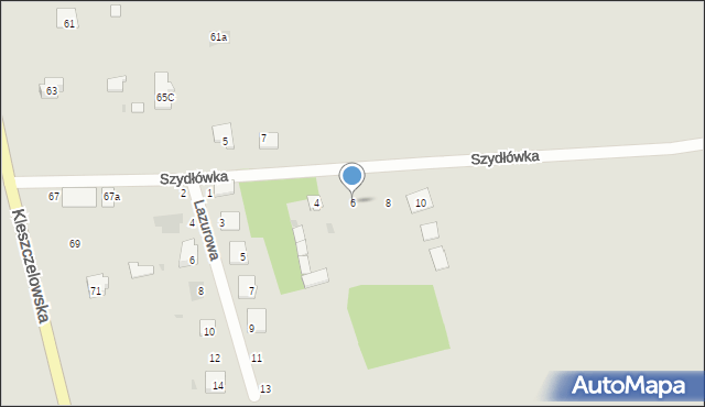 Bielsk Podlaski, Szydłówka, 6, mapa Bielsk Podlaski