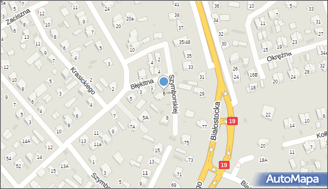 Bielsk Podlaski, Szymborskiej Wisławy, 6, mapa Bielsk Podlaski