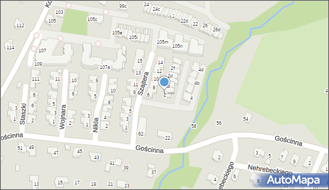 Bielsko-Biała, Szajtera Jana, 2, mapa Bielsko-Białej