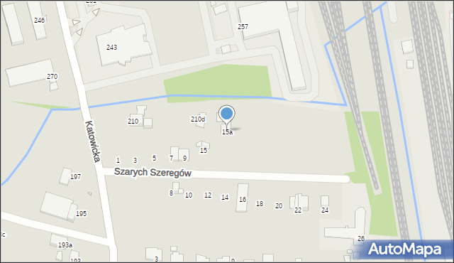 Bielsko-Biała, Szarych Szeregów, 15a, mapa Bielsko-Białej