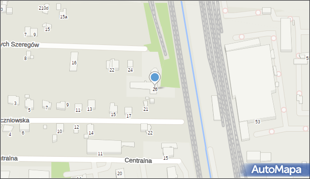 Bielsko-Biała, Szarych Szeregów, 26, mapa Bielsko-Białej