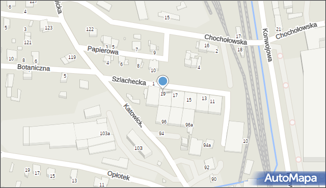 Bielsko-Biała, Szlachecka, 19, mapa Bielsko-Białej
