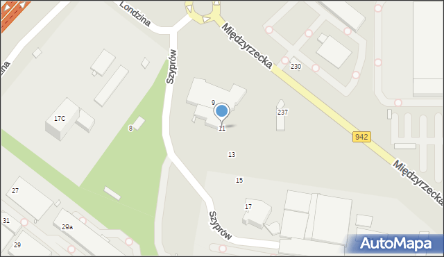 Bielsko-Biała, Szyprów, 11, mapa Bielsko-Białej