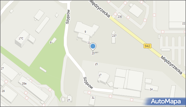 Bielsko-Biała, Szyprów, 13, mapa Bielsko-Białej