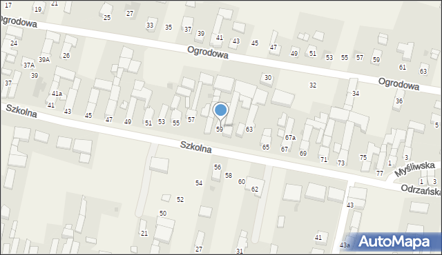 Bieńkowice, Szkolna, 59A, mapa Bieńkowice