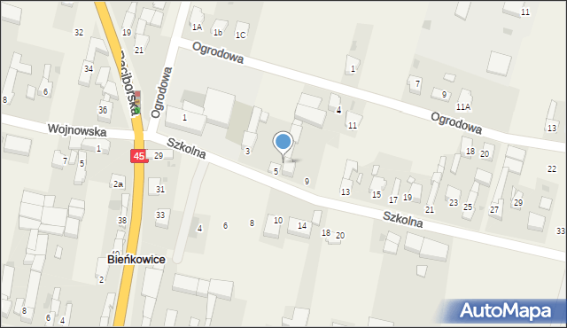 Bieńkowice, Szkolna, 7, mapa Bieńkowice
