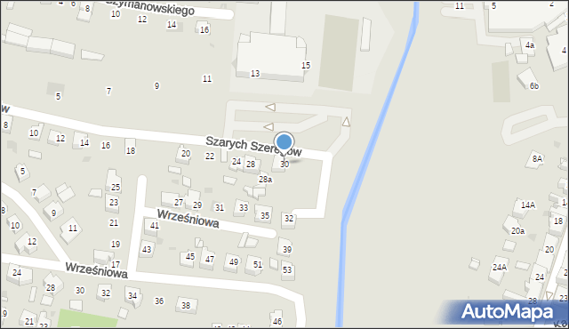 Bieruń, Szarych Szeregów, 30, mapa Bieruń