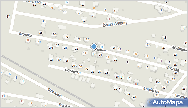 Bieruń, Szostka Wiktora, 17, mapa Bieruń