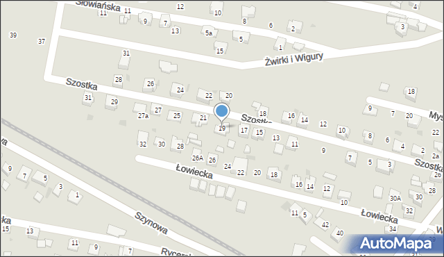 Bieruń, Szostka Wiktora, 19, mapa Bieruń