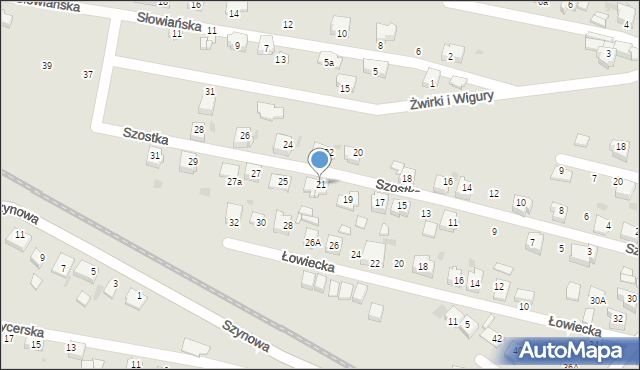 Bieruń, Szostka Wiktora, 21, mapa Bieruń