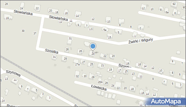 Bieruń, Szostka Wiktora, 24, mapa Bieruń