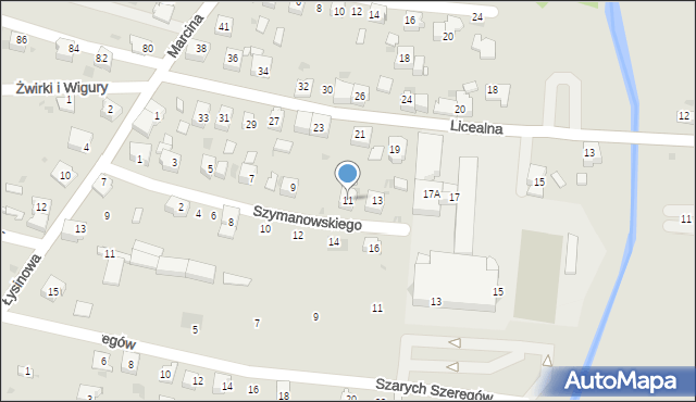 Bieruń, Szymanowskiego Karola, 11, mapa Bieruń