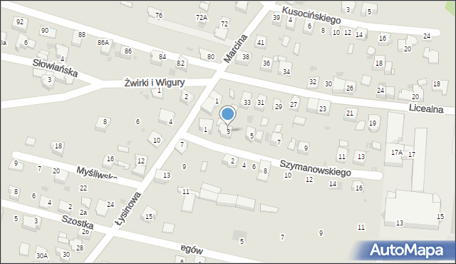 Bieruń, Szymanowskiego Karola, 3, mapa Bieruń