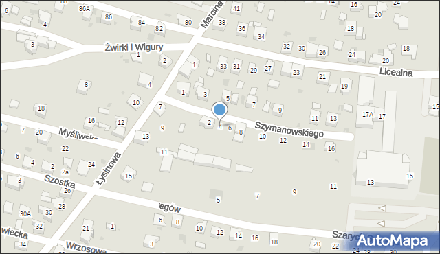 Bieruń, Szymanowskiego Karola, 4, mapa Bieruń