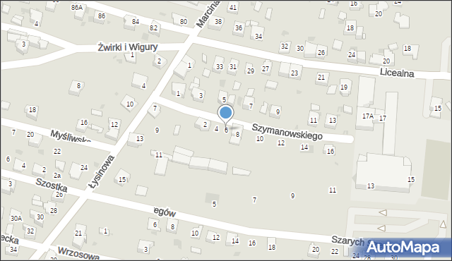 Bieruń, Szymanowskiego Karola, 6, mapa Bieruń