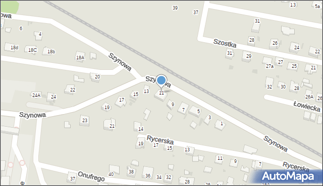 Bieruń, Szynowa, 11, mapa Bieruń