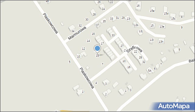 Bieruń, Szafirowa, 13, mapa Bieruń