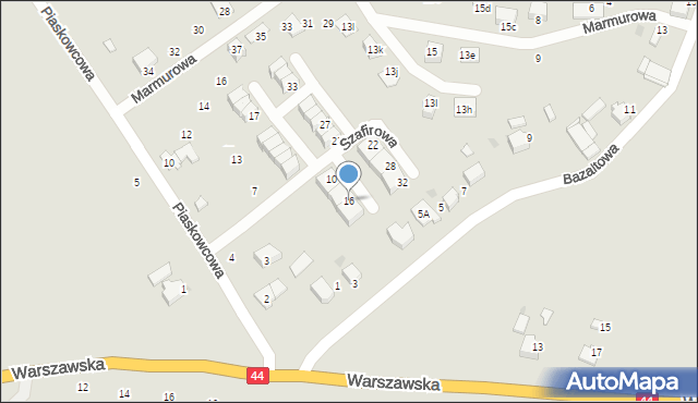 Bieruń, Szafirowa, 16, mapa Bieruń