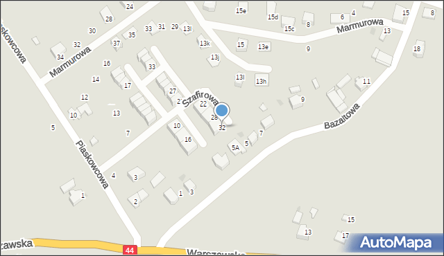 Bieruń, Szafirowa, 32, mapa Bieruń