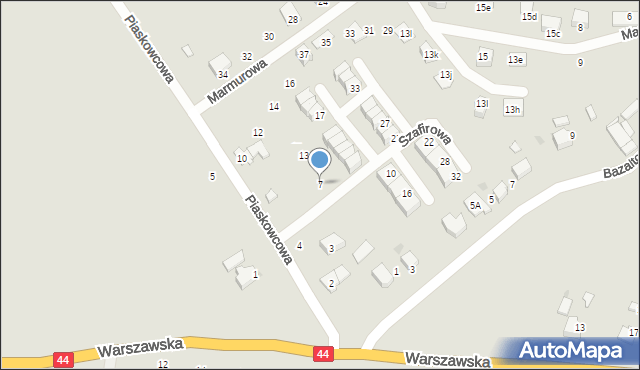 Bieruń, Szafirowa, 7, mapa Bieruń