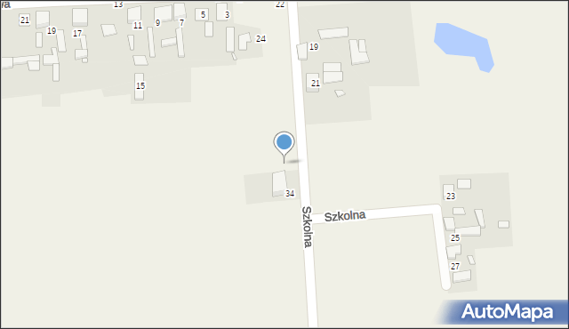 Bieżeń, Szkolna, 32, mapa Bieżeń