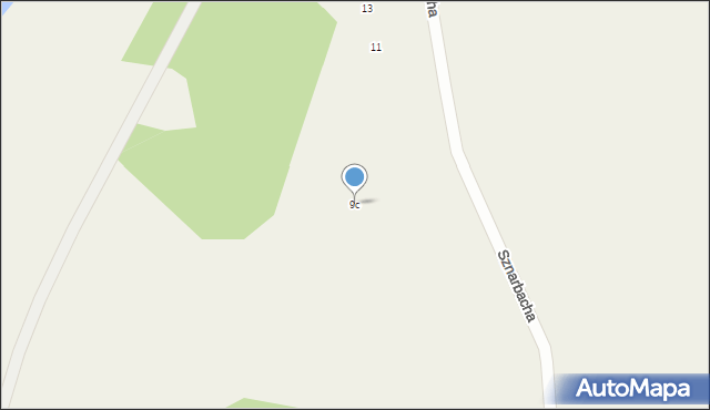 Biskupiec-Kolonia Trzecia, Sznarbacha Sylwestra Antoniego, 9c, mapa Biskupiec-Kolonia Trzecia