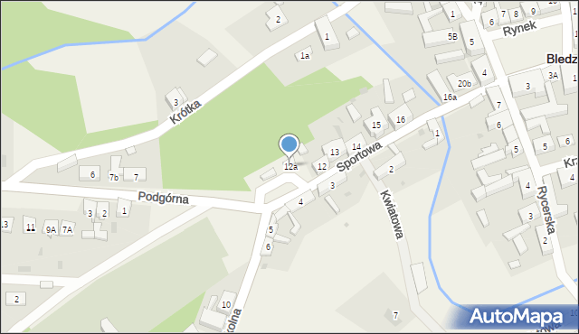 Bledzew, Szkolna, 12a, mapa Bledzew