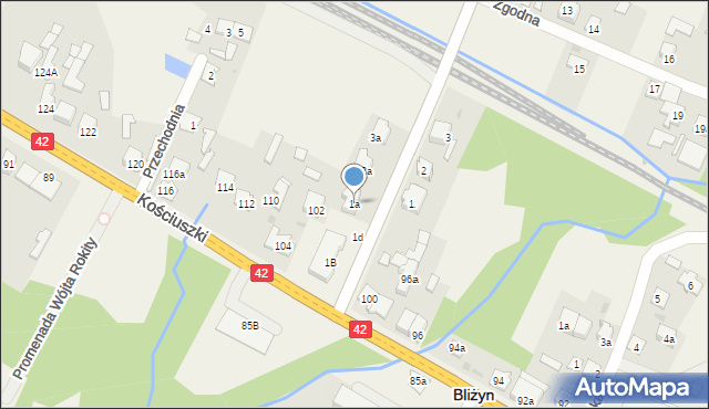 Bliżyn, Szydłowiecka, 1a, mapa Bliżyn