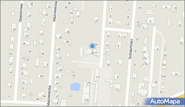 Błonie, Szarych Szeregów, 12, mapa Błonie