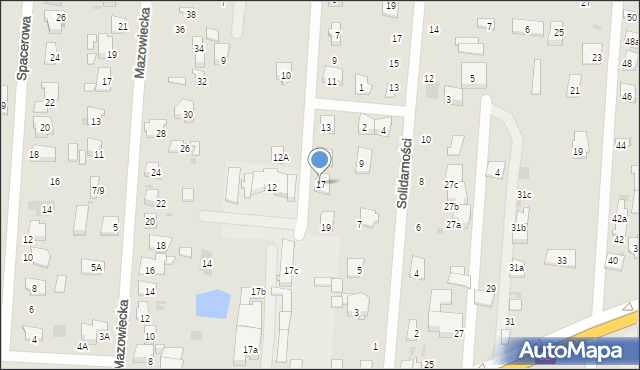 Błonie, Szarych Szeregów, 17, mapa Błonie