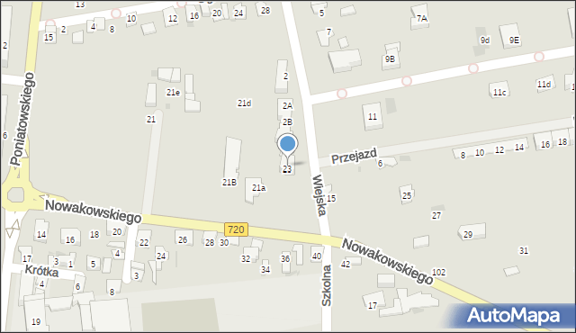 Błonie, Szkolna, 4, mapa Błonie