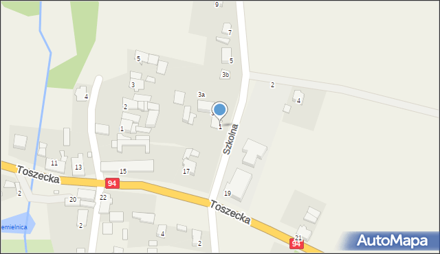 Błotnica Strzelecka, Szkolna, 1, mapa Błotnica Strzelecka