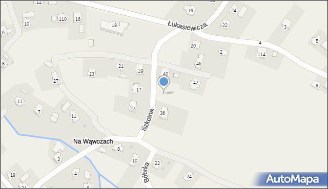 Bóbrka, Szkolna, 38, mapa Bóbrka