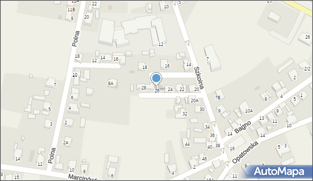 Bodzechów, Szkolna, 26, mapa Bodzechów