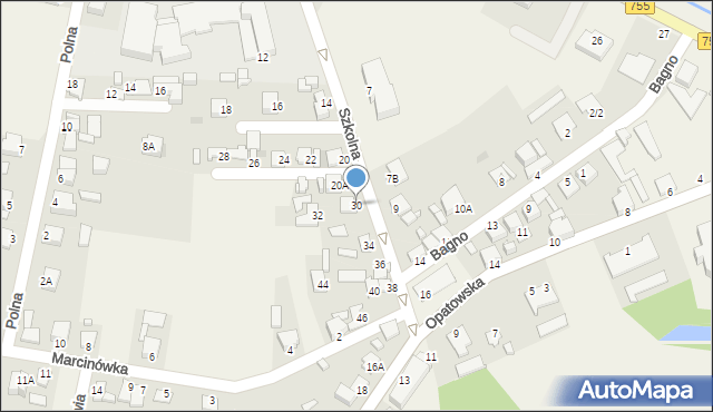 Bodzechów, Szkolna, 30, mapa Bodzechów