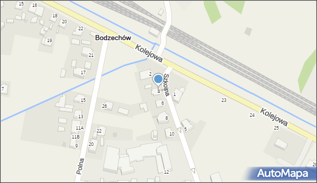 Bodzechów, Szkolna, 4, mapa Bodzechów