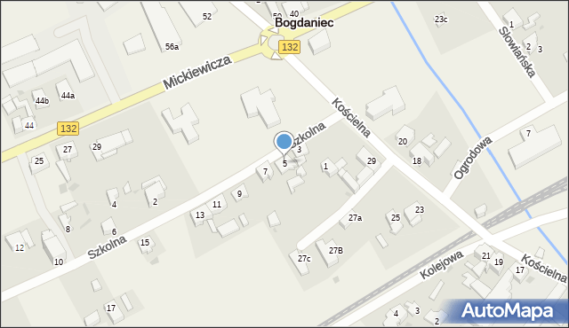 Bogdaniec, Szkolna, 5, mapa Bogdaniec