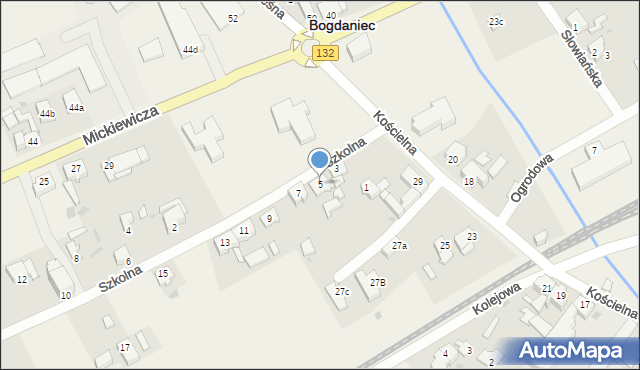 Bogdaniec, Szkolna, 5, mapa Bogdaniec