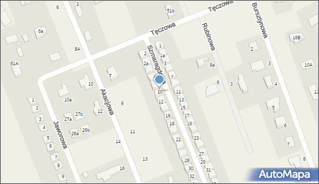 Bolesławice, Szmaragdowa, 10, mapa Bolesławice