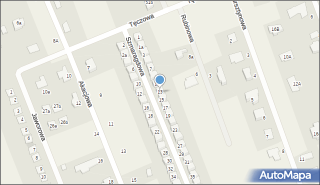 Bolesławice, Szmaragdowa, 13, mapa Bolesławice